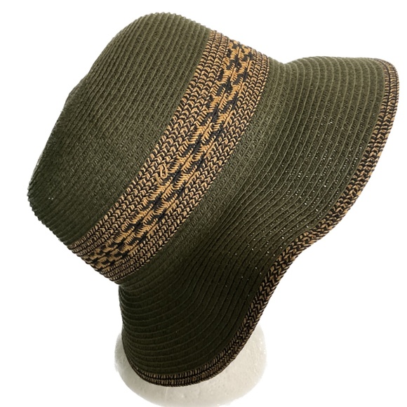 Bellezza Hat Wide Brim Sun Beach One Size Green Blue and Tan - Picture 7 of 8
